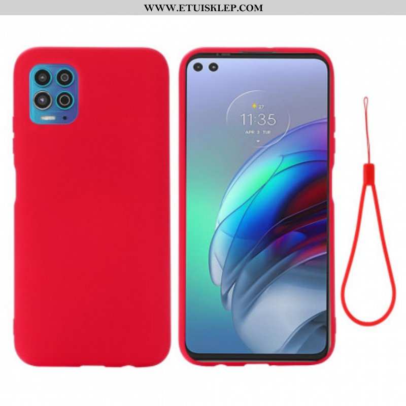 Etui do Moto G100 Płynny Silikon Ze Smyczą